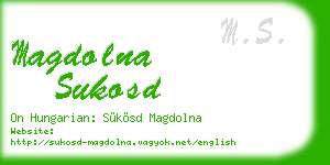 magdolna sukosd business card